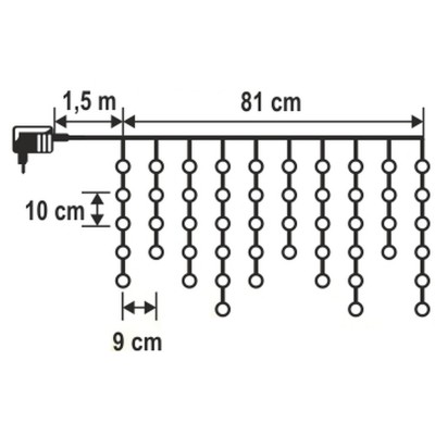 LED-es jégcsap fényfüggöny KAF 50C LED/WW